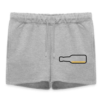 Bouteille de bière vide (Symbole bière bière / Pos 2C) - Short de survêtement femme premium - gris chiné - Devant - AI Model Female 172 light (172cm)