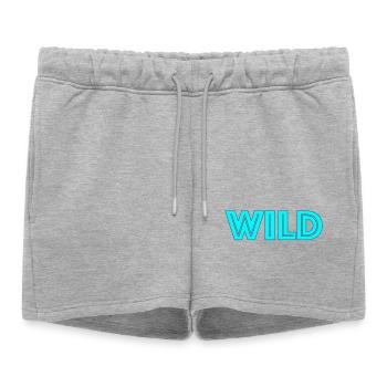 Lettrage néon sauvage - Short de survêtement femme premium - gris chiné - Devant - AI Model Female 172 light (172cm)