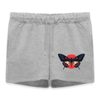 Dark Moth Symbol Streetwear alternatif - Short de survêtement femme premium - gris chiné - Devant - AI Model Female 172 light (172cm)