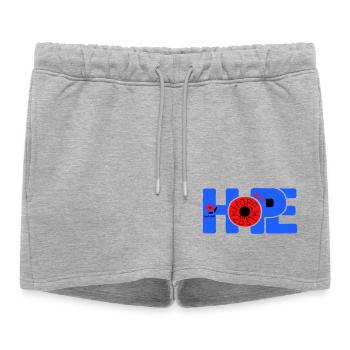 Hope Hoffnung - Short de survêtement femme premium - gris chiné - Devant - AI Model Female 172 light (172cm)