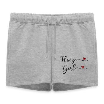 Cœur de Fille Cheval - Short de survêtement femme premium - gris chiné - Devant - AI Model Female 172 light (172cm)