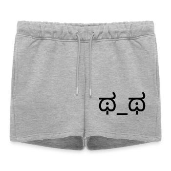Crying Emoticon ಥ_ಥ Tears Kaomoji - Women’s Premium Organic Sweatshorts - heather grey - Front - AI Model Female 172 light (172cm)