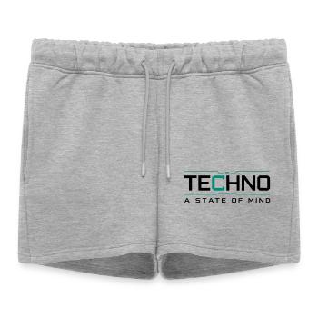 Techno - Un état d’esprit - Short de survêtement femme premium - gris chiné - Devant - AI Model Female 172 light (172cm)