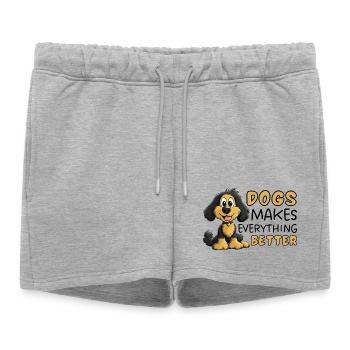 Les chiens Cocker Spaniel rendent tout meilleur - Short de survêtement femme premium - gris chiné - Devant - AI Model Female 172 light (172cm)