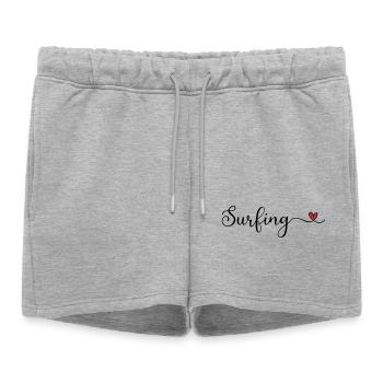 Typographie du cœur du surf - Short de survêtement femme premium - gris chiné - Devant - AI Model Female 172 light (172cm)