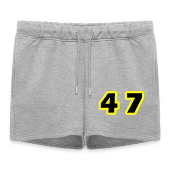 47 Symbole numérique - Short de survêtement femme premium - gris chiné - Devant - AI Model Female 172 light (172cm)