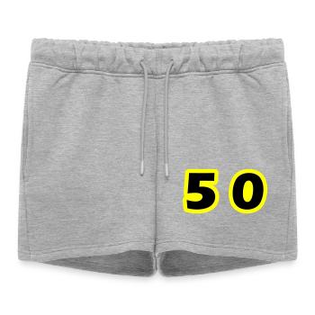 Symbole de 50 chiffres - Short de survêtement femme premium - gris chiné - Devant - AI Model Female 172 light (172cm)