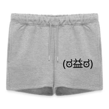 Wütendes Emote (ಠ益ಠ) Angry Disapproval - Women’s Premium Organic Sweatshorts - heather grey - Front - AI Model Female 172 light (172cm)