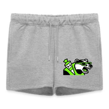Badger Sac d’école mascotte - Short de survêtement femme premium - gris chiné - Devant - AI Model Female 172 light (172cm)