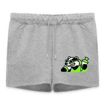 Icône de la rentrée scolaire de Badger Cool - Short de survêtement femme premium - gris chiné - Devant - AI Model Female 172 light (172cm)