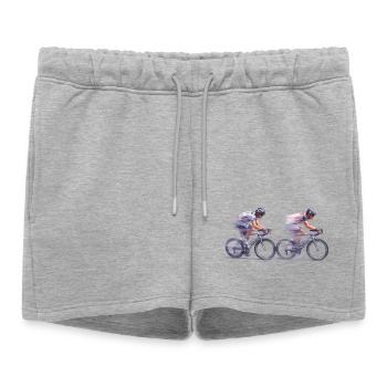 Double course Sprint Cyclisme - Short de survêtement femme premium - gris chiné - Devant - AI Model Female 172 light (172cm)