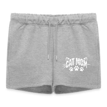 Lettrage des Pattes de Maman Chat - Short de survêtement femme premium - gris chiné - Devant - AI Model Female 172 light (172cm)