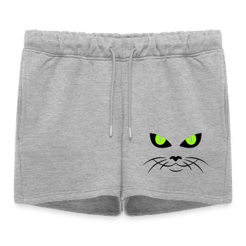 cat face - katzengesicht - Short de survêtement femme premium - gris chiné - Devant - AI Model Female 172 light (172cm)