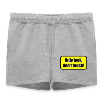 Only look dont touch | berühren | Touch - Short de survêtement femme premium - gris chiné - Devant - AI Model Female 172 light (172cm)