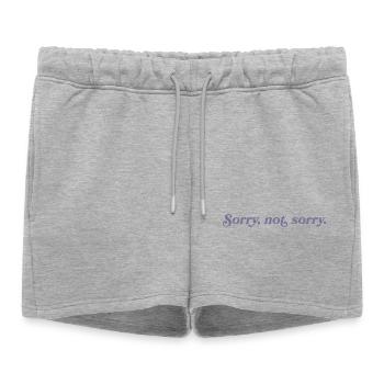 Désolé, pas désolé – Effronté et direct - Short de survêtement femme premium - gris chiné - Devant - AI Model Female 172 light (172cm)
