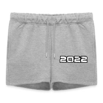 2022 - Short de survêtement femme premium - gris chiné - Devant - AI Model Female 172 light (172cm)