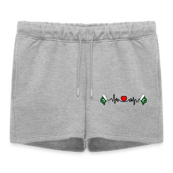 Cardio de fréquence cardiaque pour le Pakistan - Short de survêtement femme premium - gris chiné - Devant - AI Model Female 172 light (172cm)