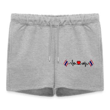 Cardio de fréquence cardiaque pour la Thaïlande - Short de survêtement femme premium - gris chiné - Devant - AI Model Female 172 light (172cm)