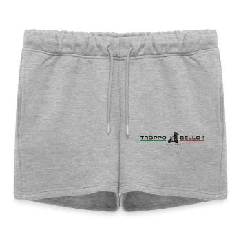 Troppobello - Short de survêtement femme premium - gris chiné - Devant - AI Model Female 172 light (172cm)