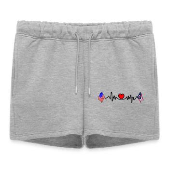 Cardio heart avec drapeau des États-Unis et drapeau de l’Ohio - Short de survêtement femme premium - gris chiné - Devant - AI Model Female 172 light (172cm)