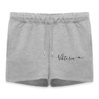 Viktoria Surname First Name Decorative - Women’s Premium Organic Sweatshorts - heather grey - Front - AI Model Female 172 light (172cm)