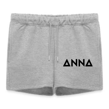 Prénom Anna - Short de survêtement femme premium - gris chiné - Devant - AI Model Female 172 light (172cm)