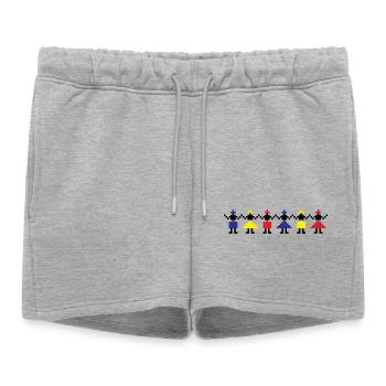 HORA - Traditional Romanian folk art - Women’s Premium Organic Sweatshorts - heather grey - Front - AI Model Female 172 light (172cm)
