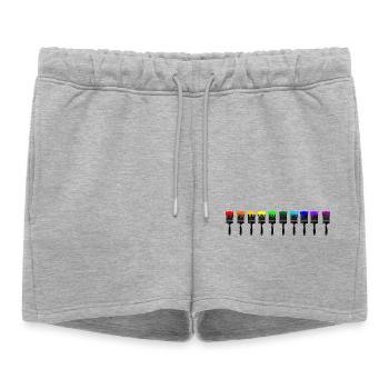 Pinceaux colorés - Short de survêtement femme premium - gris chiné - Devant - AI Model Female 172 light (172cm)