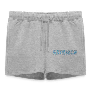 BAYRISCH Schrifzug Logo Bayern - Short de survêtement femme premium - gris chiné - Devant - AI Model Female 172 light (172cm)