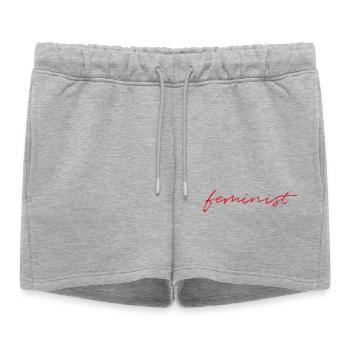 Féministe - Short de survêtement femme premium - gris chiné - Devant - AI Model Female 172 light (172cm)