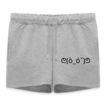 Émote Muscle ᕦ(ò_ó ˇ)ᕤ Kaomoji Fort - Short de survêtement femme premium - gris chiné - Devant - AI Model Female 172 light (172cm)