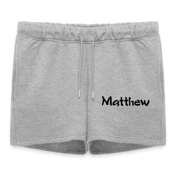 Matthew - Short de survêtement femme premium - gris chiné - Devant - AI Model Female 172 light (172cm)
