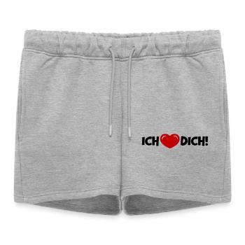 Je t’aime cœur Preuve d’amour - Short de survêtement femme premium - gris chiné - Devant - AI Model Female 172 light (172cm)