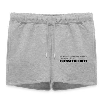 Freedom of mouth - Women’s Premium Organic Sweatshorts - heather grey - Front - AI Model Female 172 light (172cm)