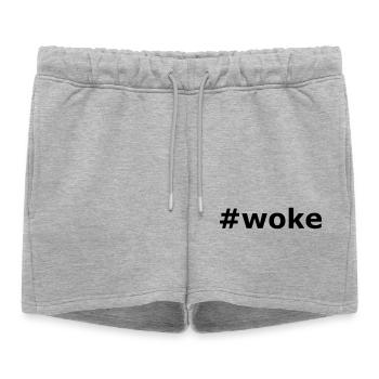 Hashtag Woke Slogan - Women’s Premium Organic Sweatshorts - heather grey - Front - AI Model Female 172 light (172cm)