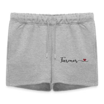 farmer - Women’s Premium Organic Sweatshorts - heather grey - Front - AI Model Female 172 light (172cm)