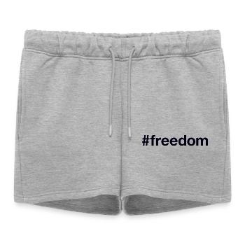 FREEDOM Hashtag - Women’s Premium Organic Sweatshorts - heather grey - Front - AI Model Female 172 light (172cm)