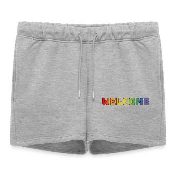 arc-en-ciel bienvenue CSD chemise LGBT lgbtqi queer - Short de survêtement femme premium - gris chiné - Devant - AI Model Female 172 light (172cm)