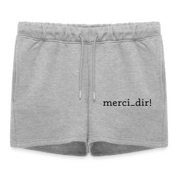 Merci! - Short de survêtement femme premium - gris chiné - Devant - AI Model Female 172 light (172cm)