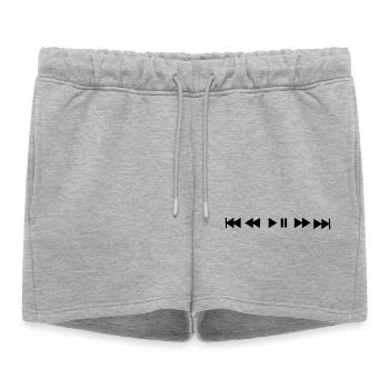 Musique Play Stop skip - Short de survêtement femme premium - gris chiné - Devant - AI Model Female 172 light (172cm)
