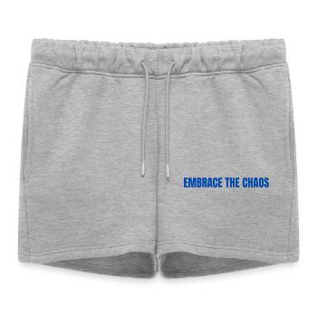 Adoptez la typographie audacieuse du chaos - Short de survêtement femme premium - gris chiné - Devant - AI Model Female 172 light (172cm)