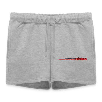 Reaching for all hands - Women’s Premium Organic Sweatshorts - heather grey - Front - AI Model Female 172 light (172cm)