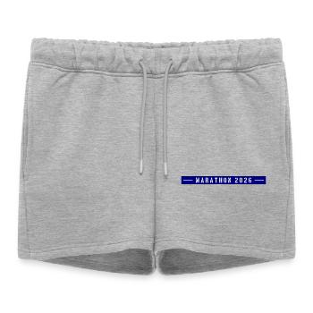 Marathon 2026 - Short de survêtement femme premium - gris chiné - Devant - AI Model Female 172 light (172cm)