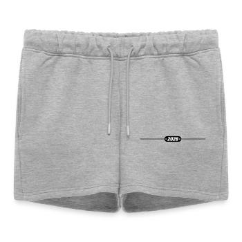 Ligne 2026 - Short de survêtement femme premium - gris chiné - Devant - AI Model Female 172 light (172cm)