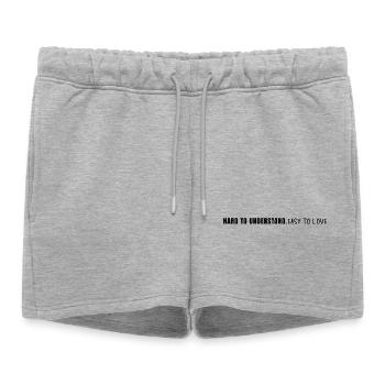 Déclaration facile à comprendre et facile à aimer - Short de survêtement femme premium - gris chiné - Devant - AI Model Female 172 light (172cm)