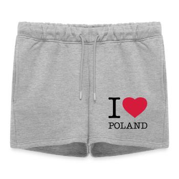 J’AIME LA POLOGNE Polen Polska - Short de survêtement femme premium - gris chiné - Devant - AI Model Female 172 light (172cm)