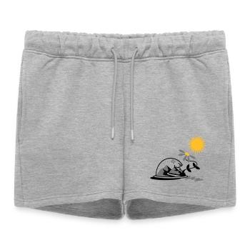 Boule à neige avec tournesol et soleil - Short de survêtement femme premium - gris chiné - Devant - AI Model Female 172 light (172cm)