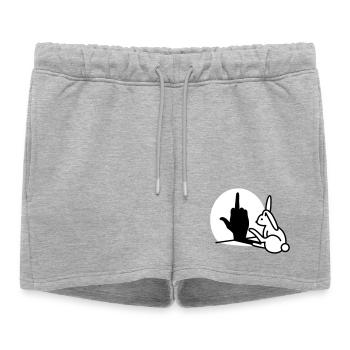 Lapins Ombre Main FUCK OFF Majeur lapin - Short de survêtement femme premium - gris chiné - Devant - AI Model Female 172 light (172cm)
