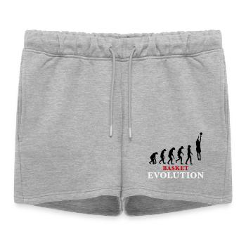 Basket Evolution Sports et humour 3c - Short de survêtement femme premium - gris chiné - Devant - AI Model Female 172 light (172cm)