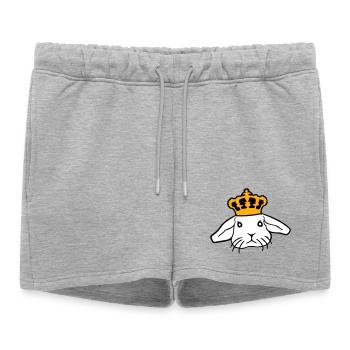 Couronne de lapin royal Roi Reine Prince Princesse - Short de survêtement femme premium - gris chiné - Devant - AI Model Female 172 light (172cm)